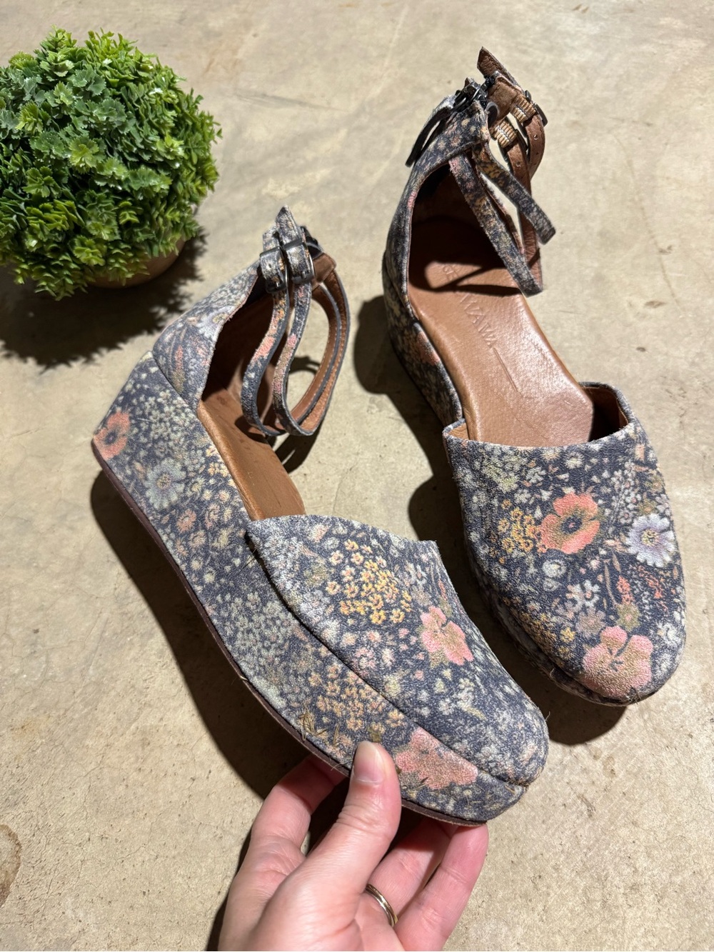 Gee Wawa Daphne Floral Platform Shoes Women Size 7.5 Fairycore Vintage Boho